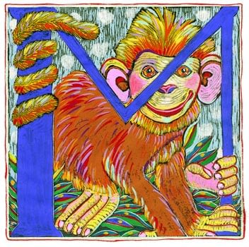 "M" is for Monkey (7 x 7)