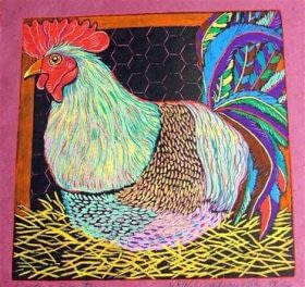 Resting Rooster (10 x 10)