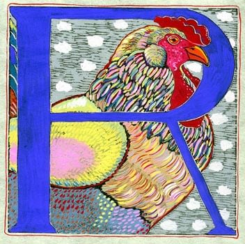 "R" is for Rooster (7 x 7)