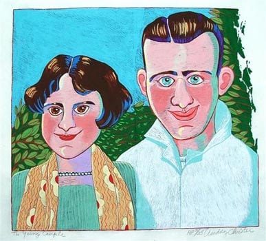 Young Couple (16 1/4 x 14 3/4)