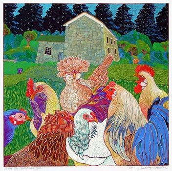 What the Chickens See - Closed Edition (20 x 20)